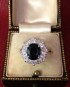 Fabulous Vintage Sapphire & Diamond Cluster Ring