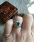 Fabulous Art Deco Emerald and Diamond Cluster Ring